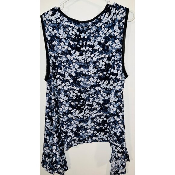 Simply Vera Vera Wang Sleeveless Floral Asymmetrical Hem Tank Top XL - Picture 2 of 3